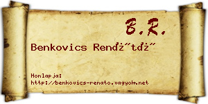 Benkovics Renátó névjegykártya