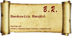 Benkovics Renátó névjegykártya