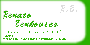 renato benkovics business card